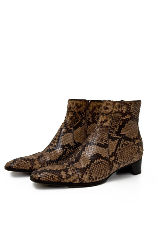 Vintage Brown Python Boots 37.5