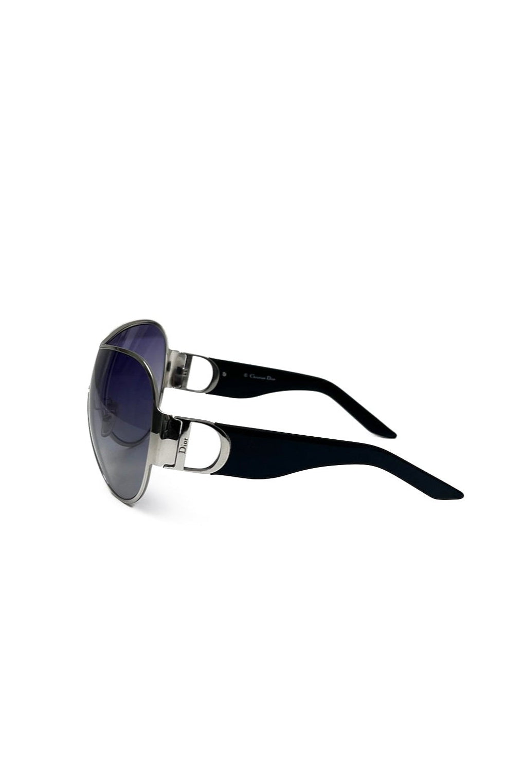 Vintage Silver Frame Pilot Mask Sunglasses
