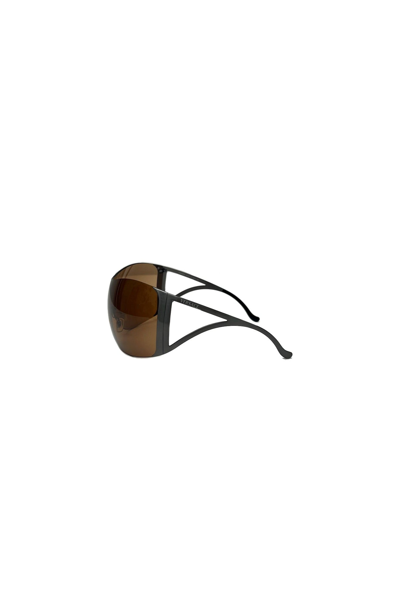 Vintage Silver & Brown Mask Sunglasses