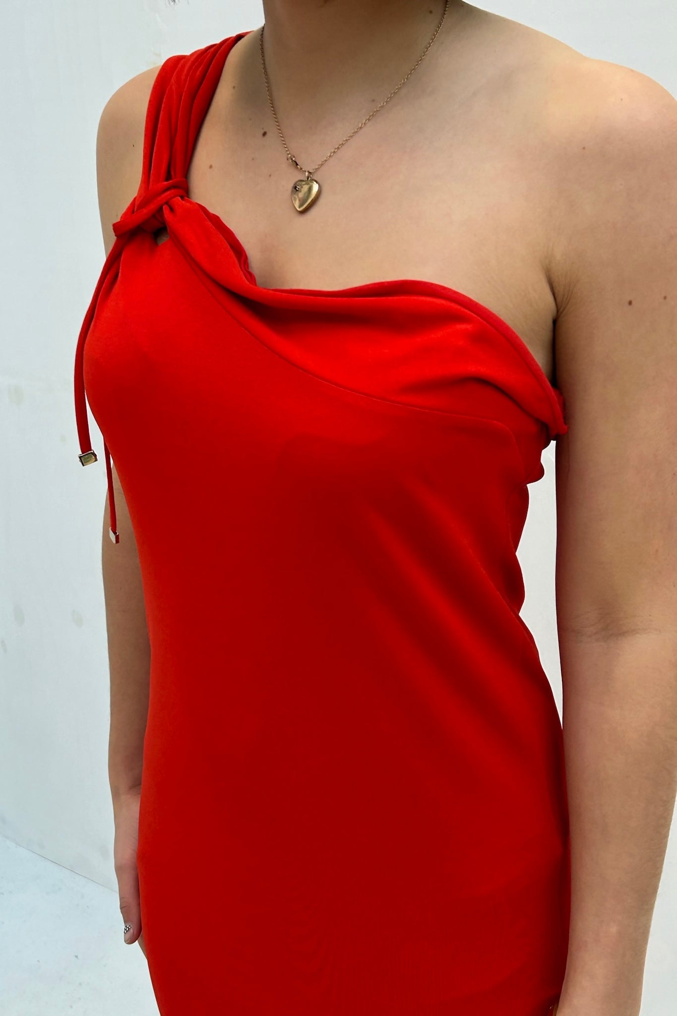 Vintage Tangerine One Shoulder Dress