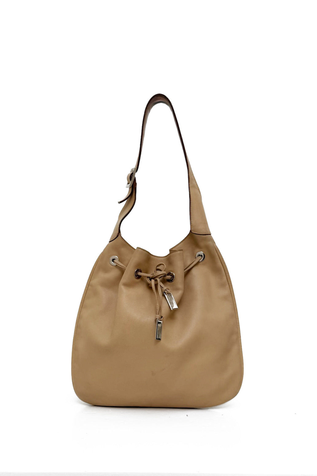 Tan Leather Simple Hobo Bag