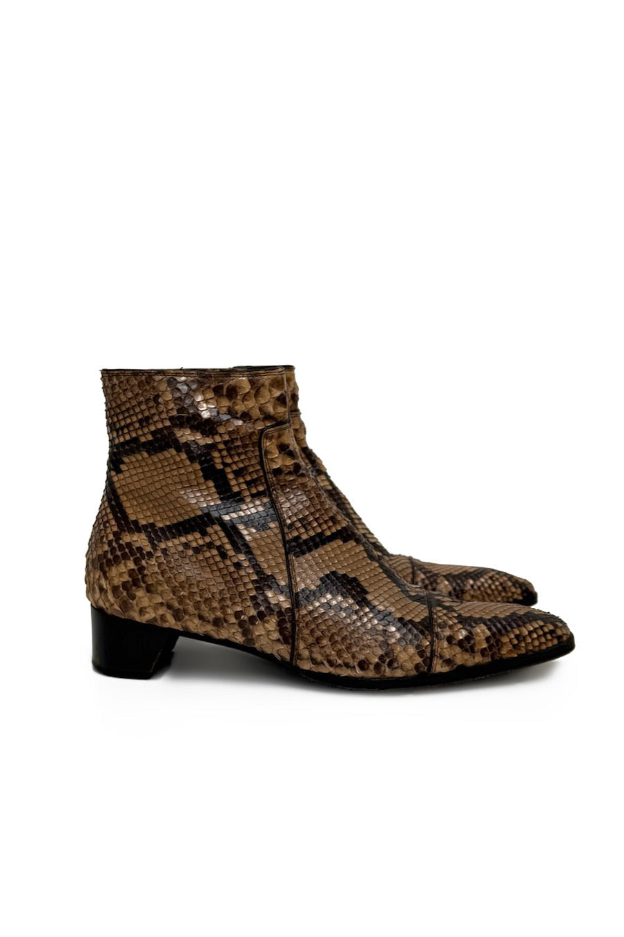 Vintage Brown Python Boots 37.5