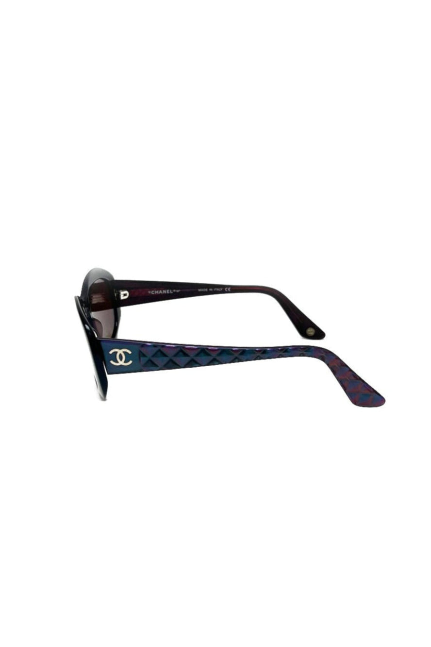 Vintage Iridescent Quilted Arms Sunglasses