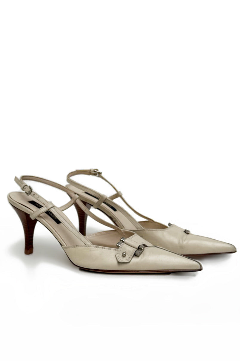Vintage Cream Mules 37.5