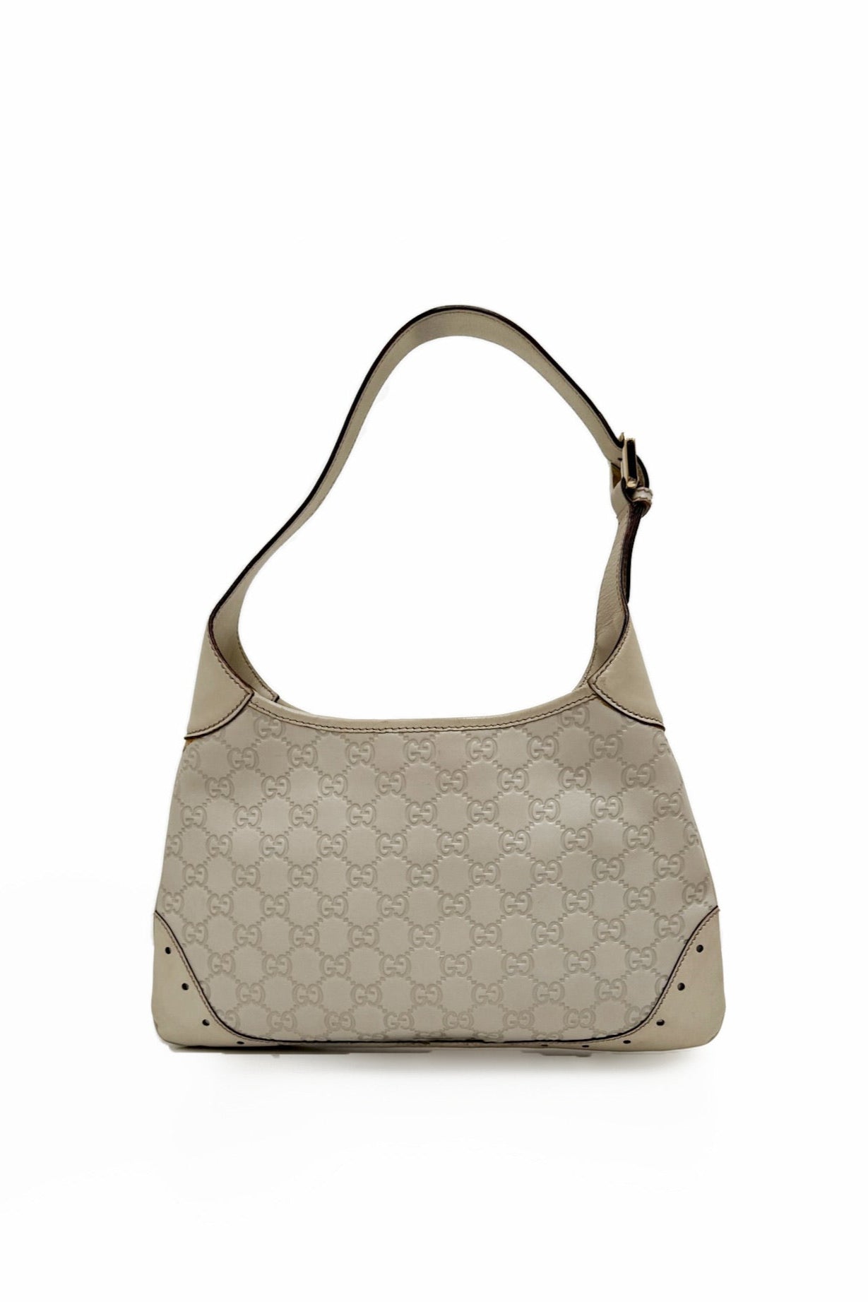 Vintage Cream Guccissima Leather Shoulder Bag