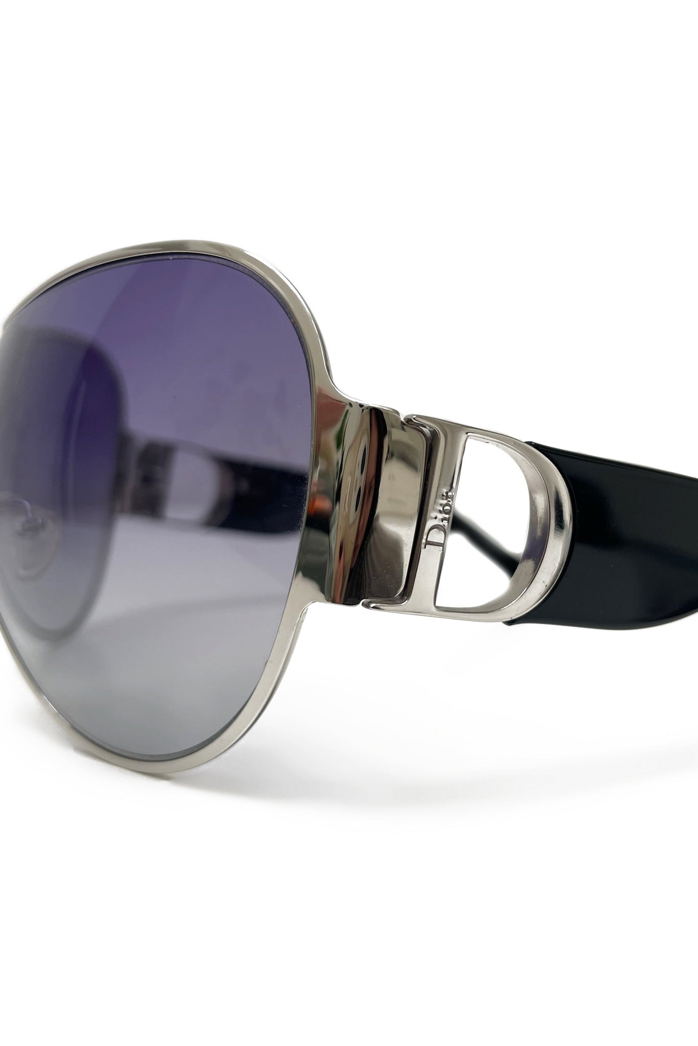 Vintage Silver Frame Pilot Mask Sunglasses