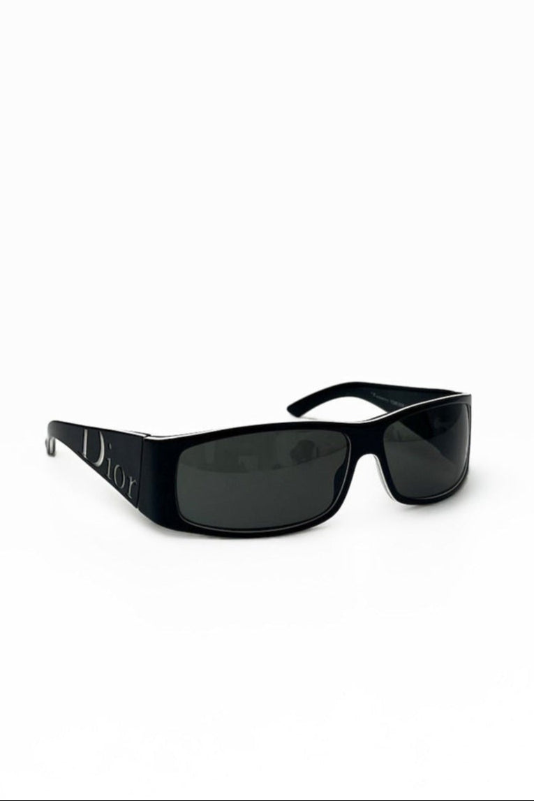 Vintage Black and White Spell Out Sunglasses