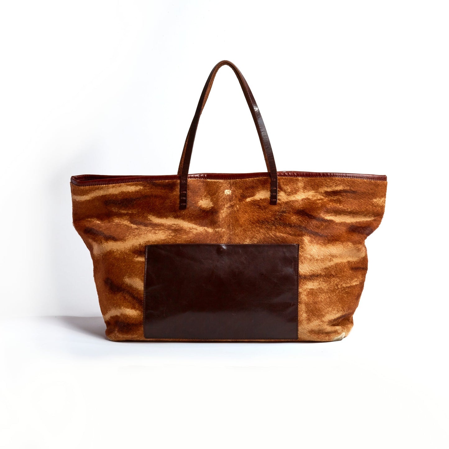 Vintage Fendi Brown Calfskin Tote Bag