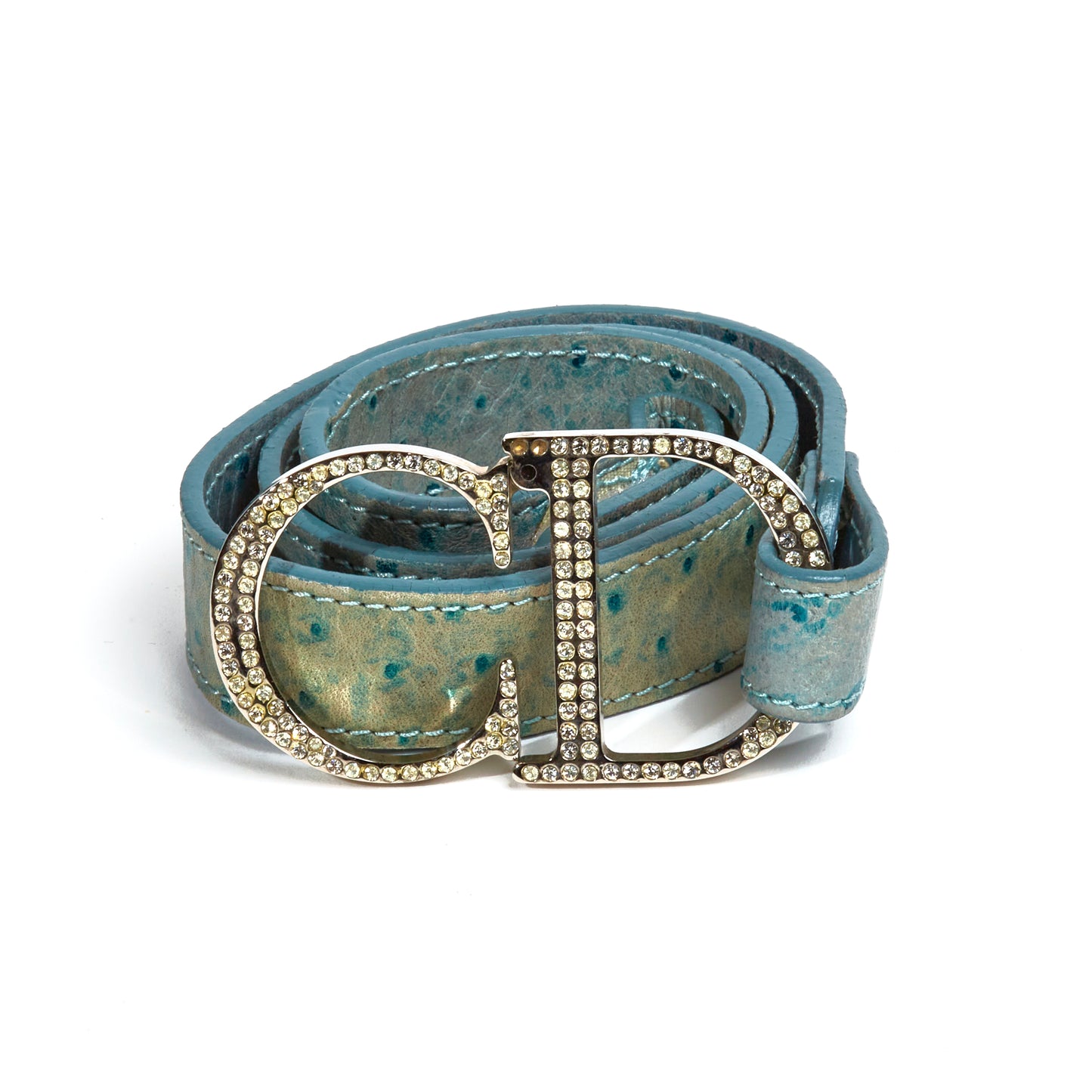 Vintage Dior Oistritch Strass Logo Belt