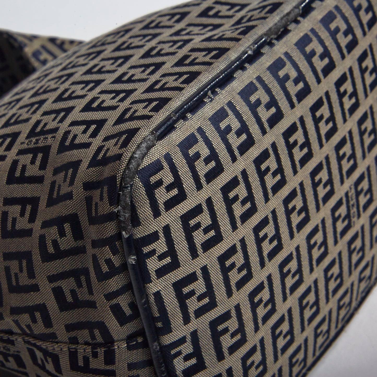 Vintage Fendi Navy Zucca Bucket Bag