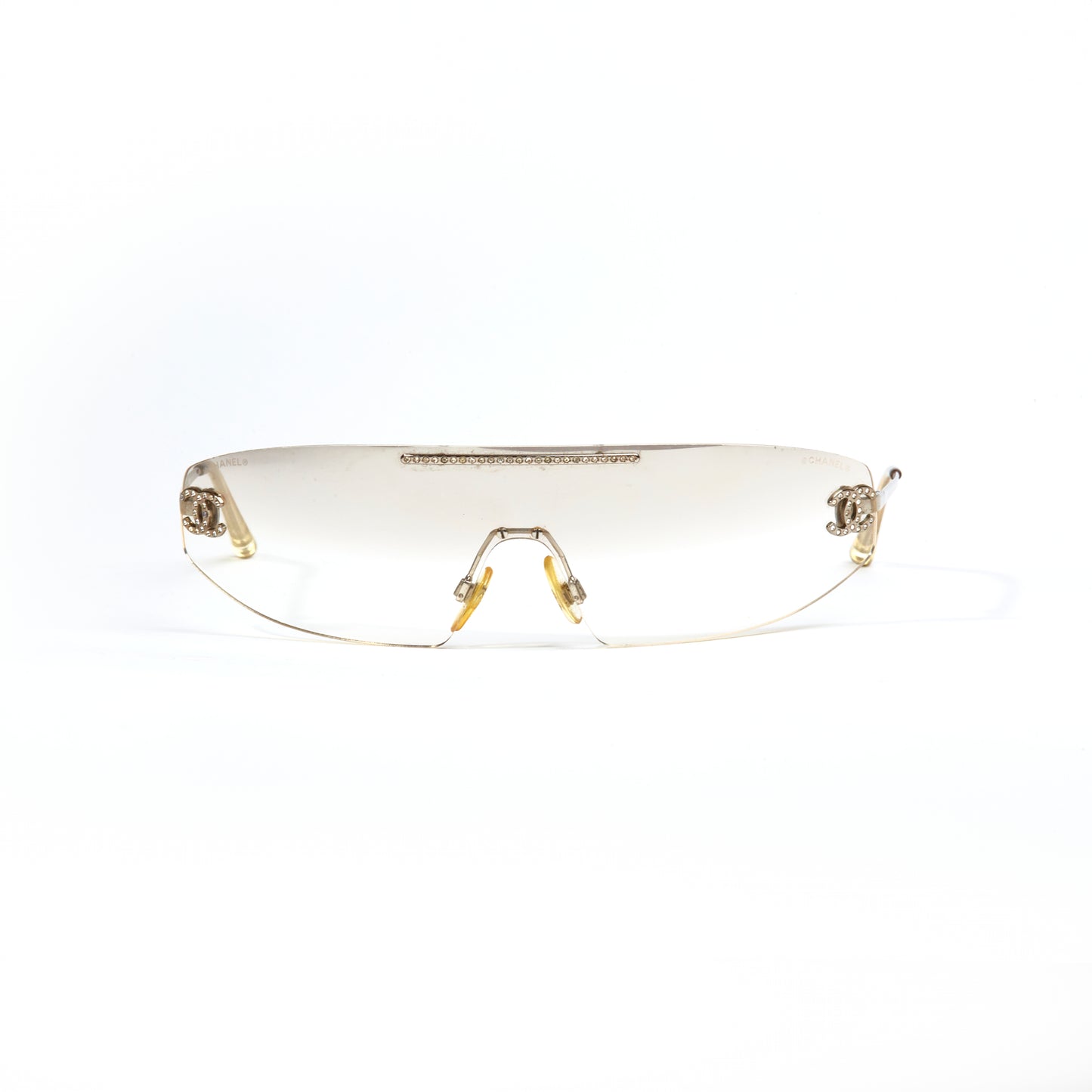 Vintage Chanel Transparend Visor Diamanté Sunglasses
