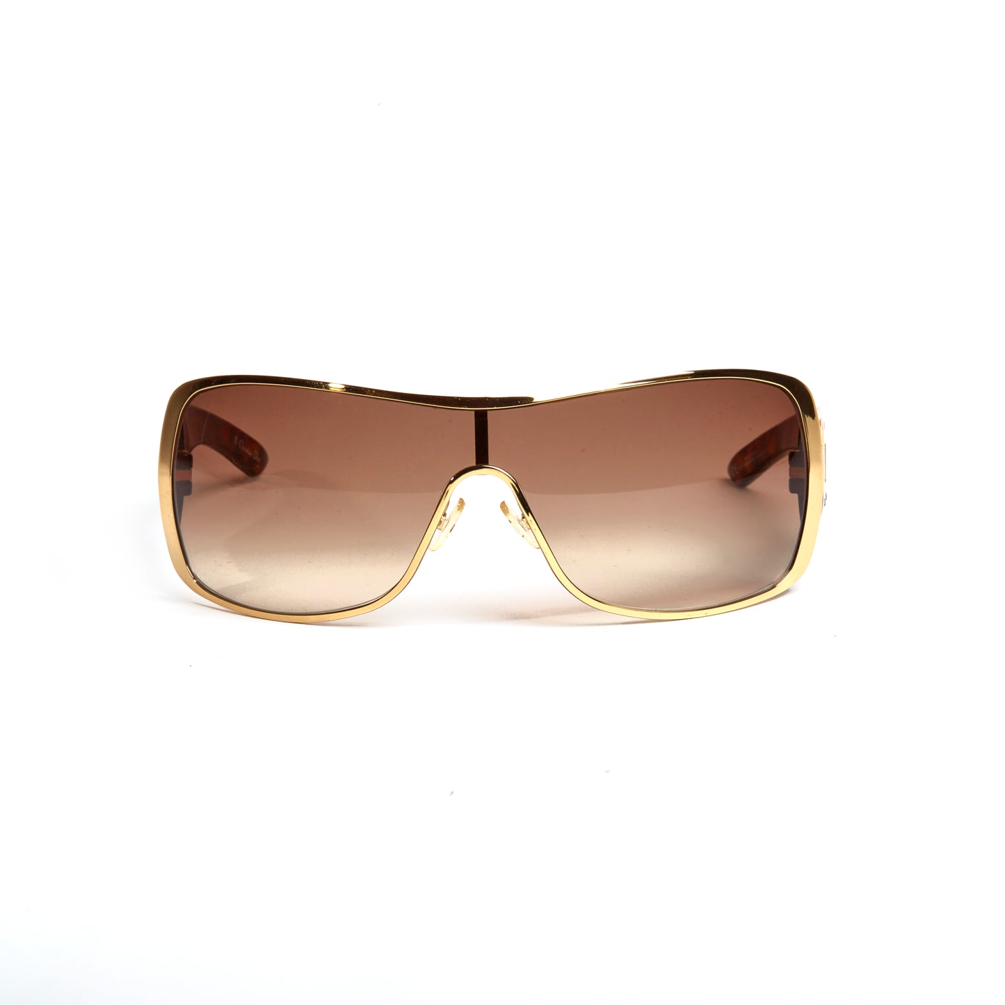 Vintage Dior Chocolate Strass & Gold Mask Sunglasses