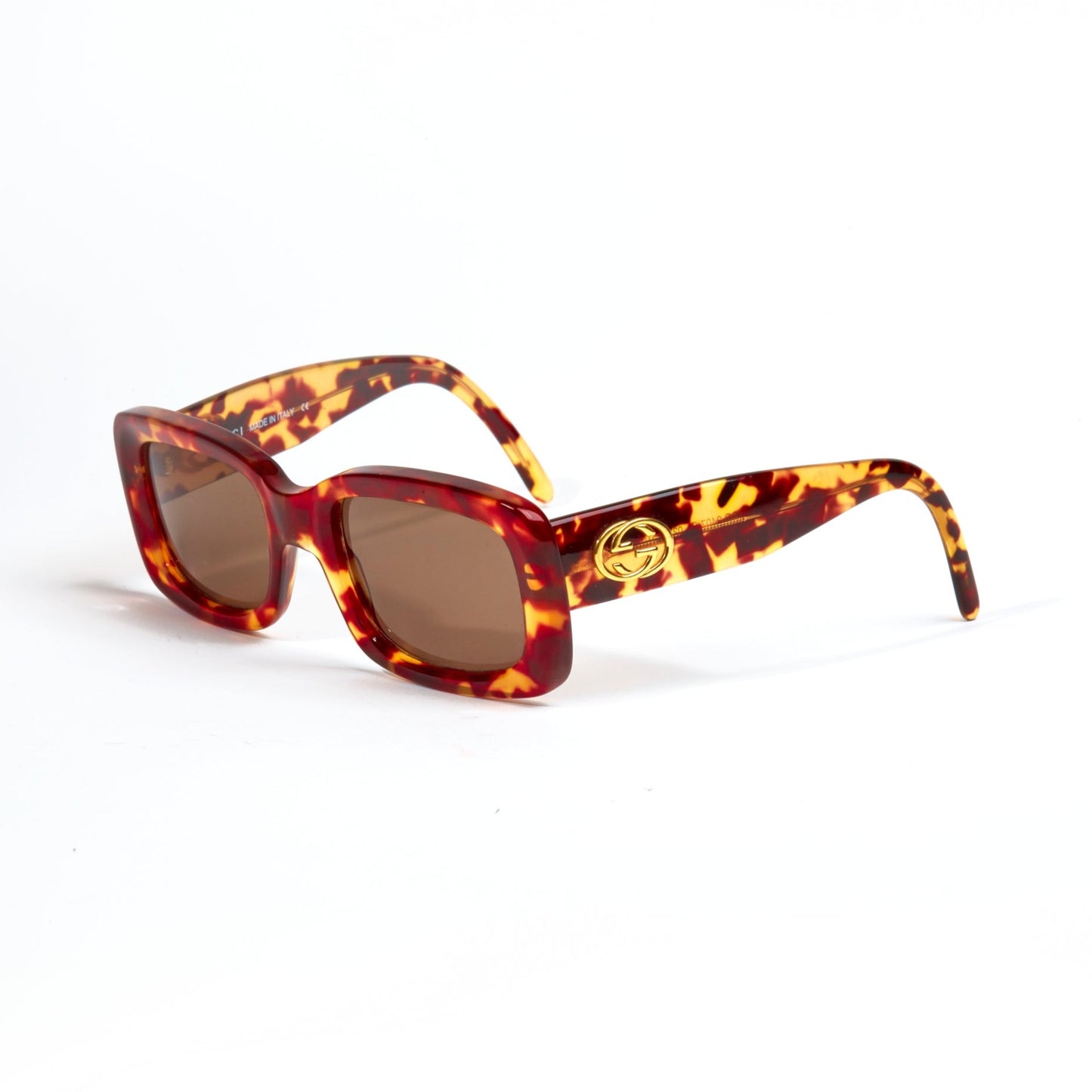 Vintage Gucci Tortoise Golden Interlocking Logo Sunglasses