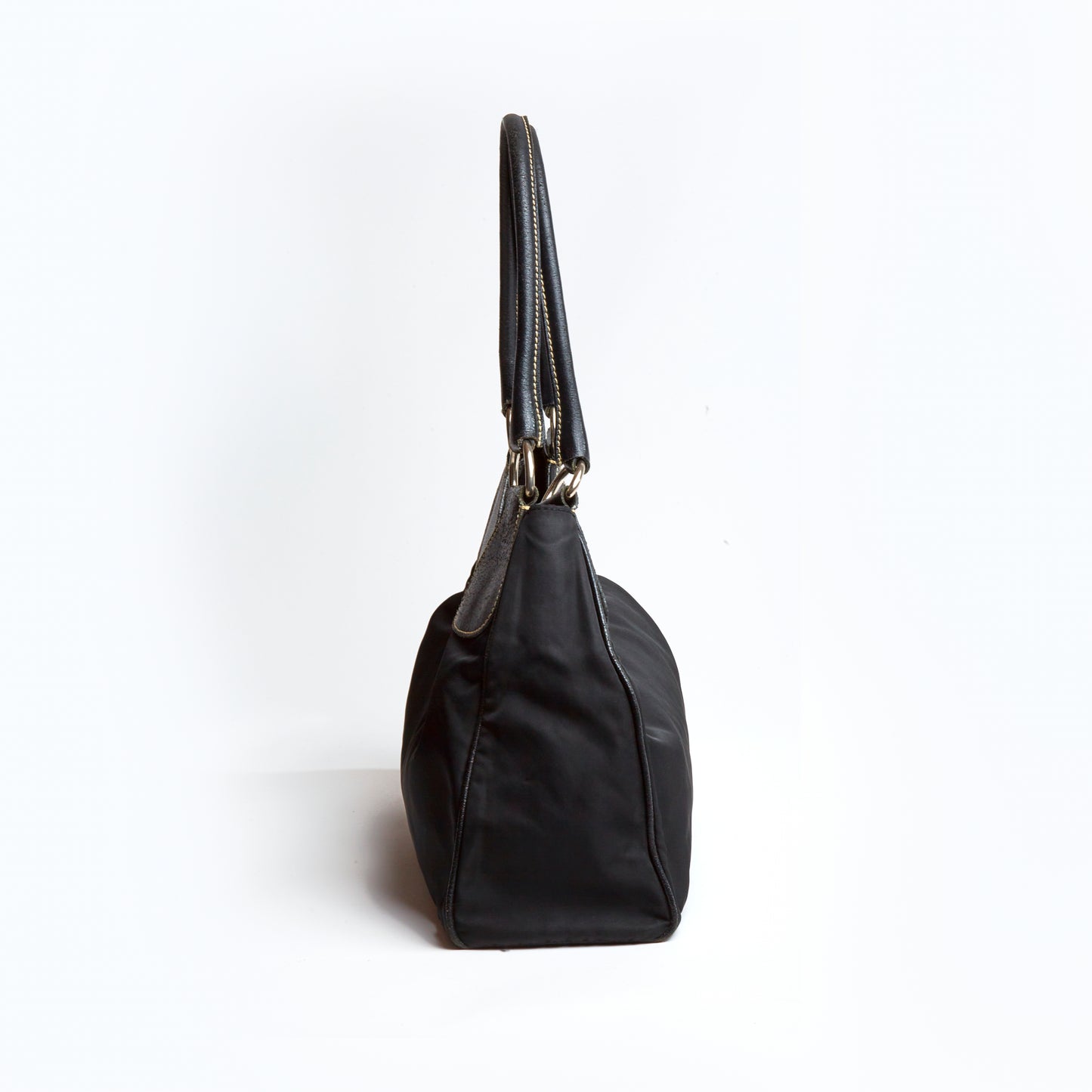 Vintage Prada Black White Stitching Shoulder Bag