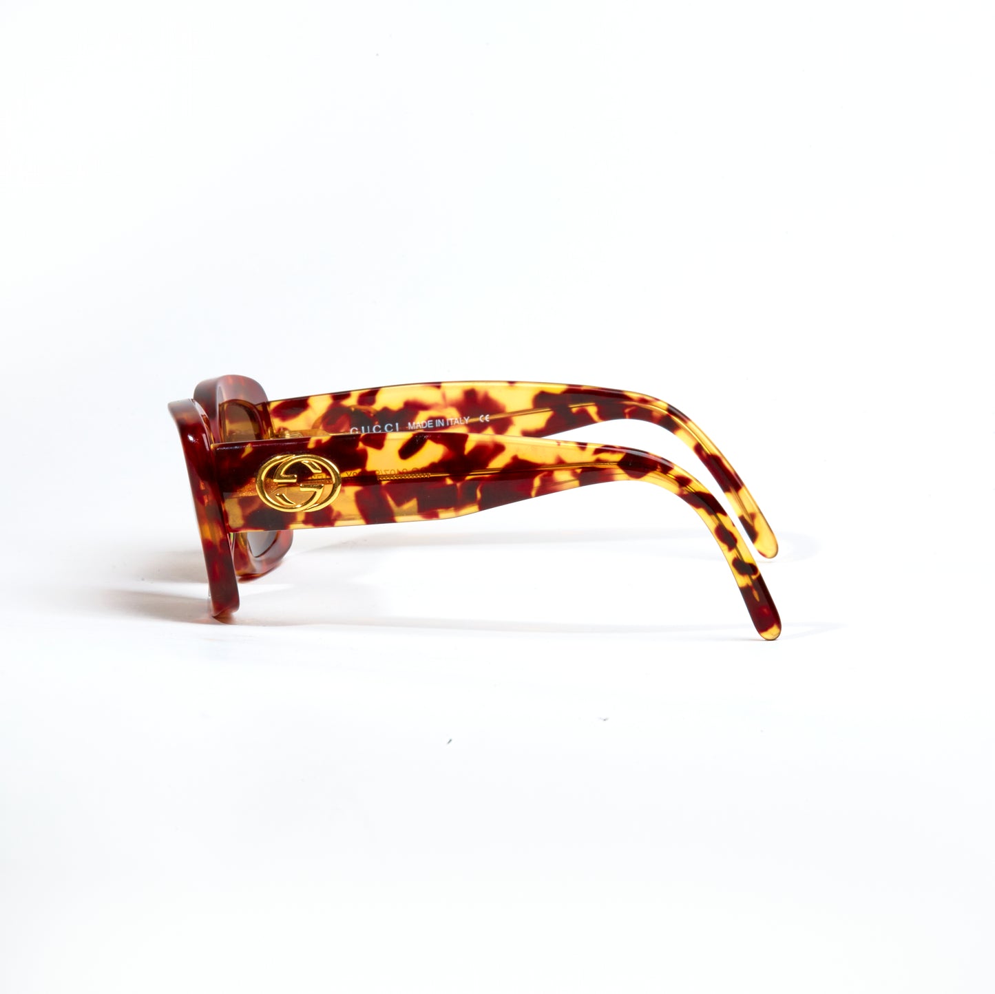 Vintage Gucci Tortoise Golden Interlocking Logo Sunglasses