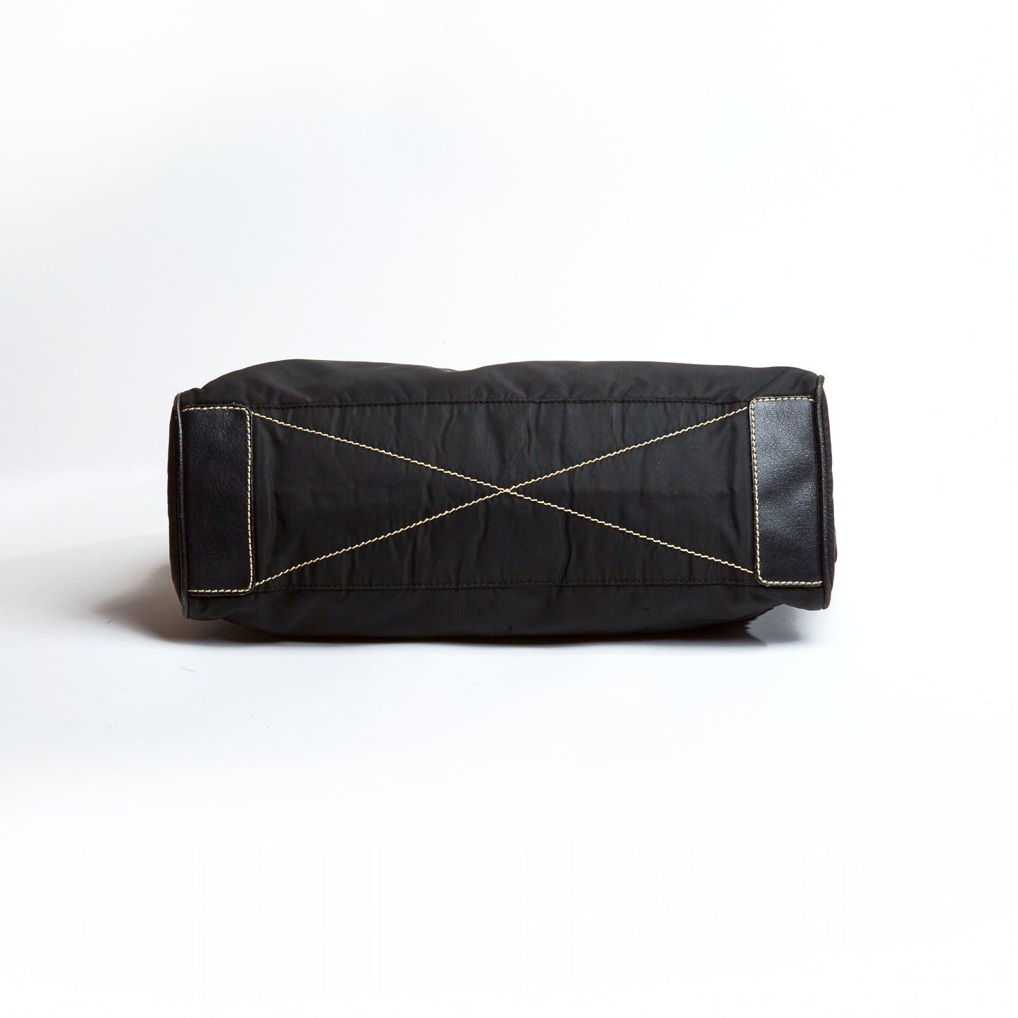 Vintage Prada Black White Stitching Shoulder Bag