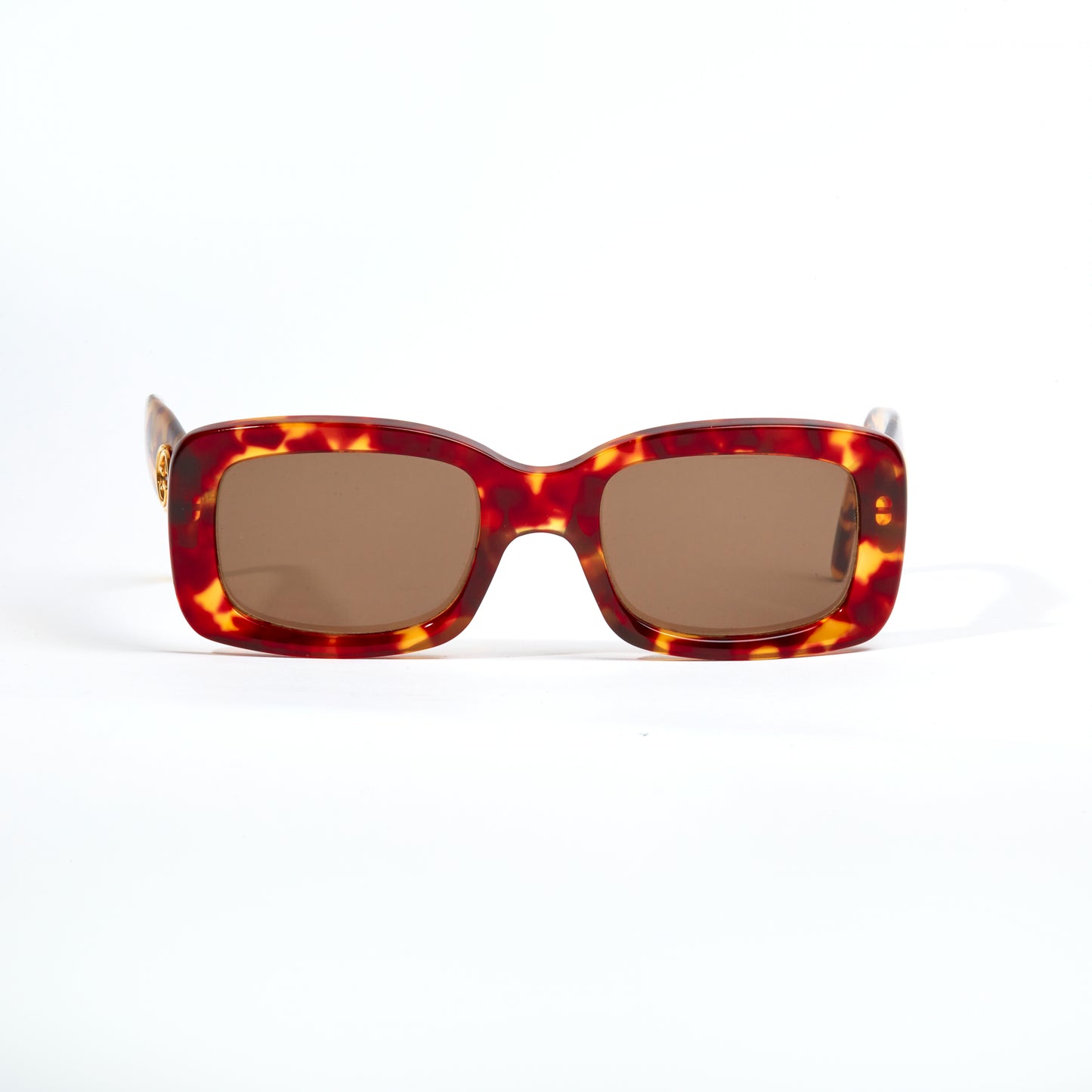 Vintage Gucci Tortoise Golden Interlocking Logo Sunglasses