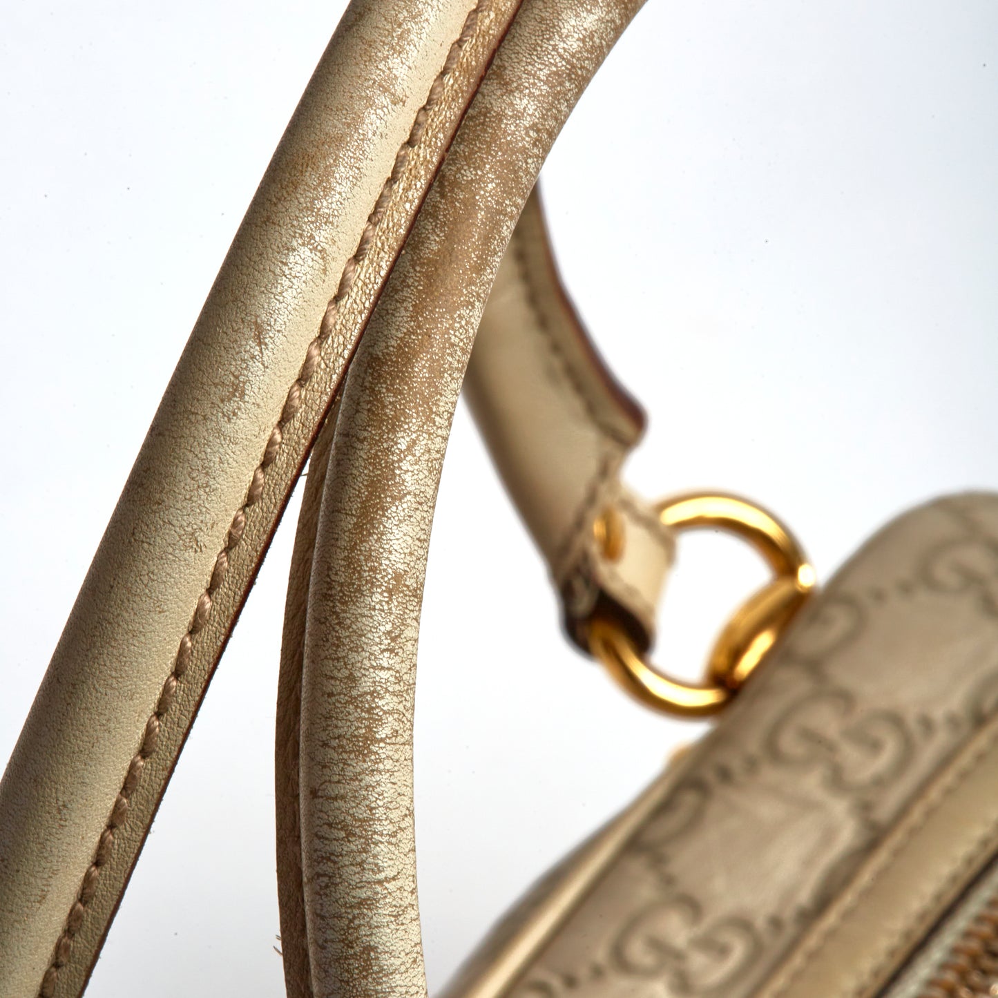 Vintage Gucci Cream Leather Guccissima Bag