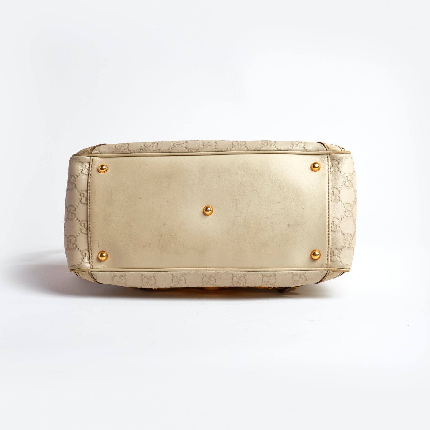 Vintage Gucci Cream Leather Guccissima Bag