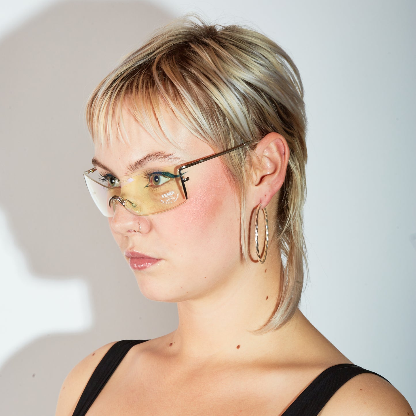 Vintage Fendi Transparent Silver Frame Sunglasses
