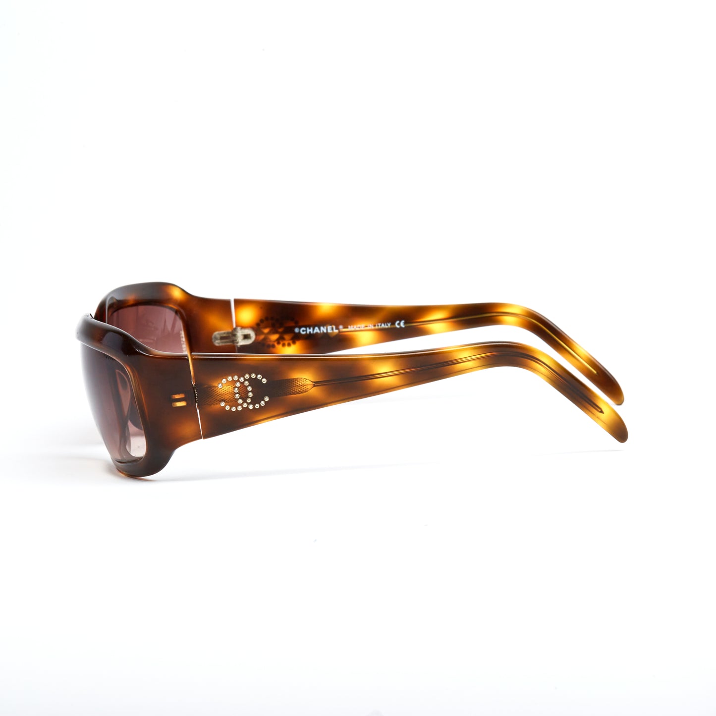 Vintage Chanel Tortoise CC Strass Sunglasses