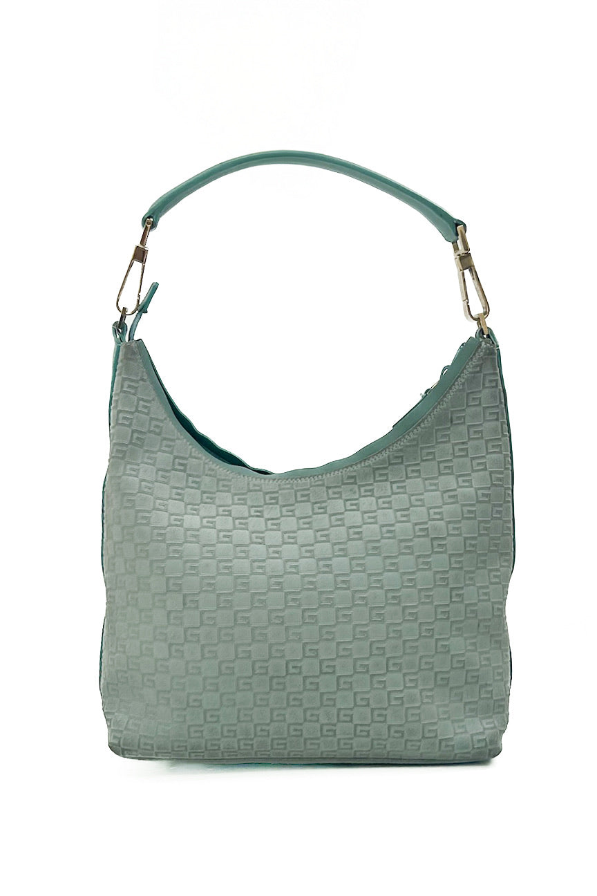Vintage Azur Suede Shoulder Bag