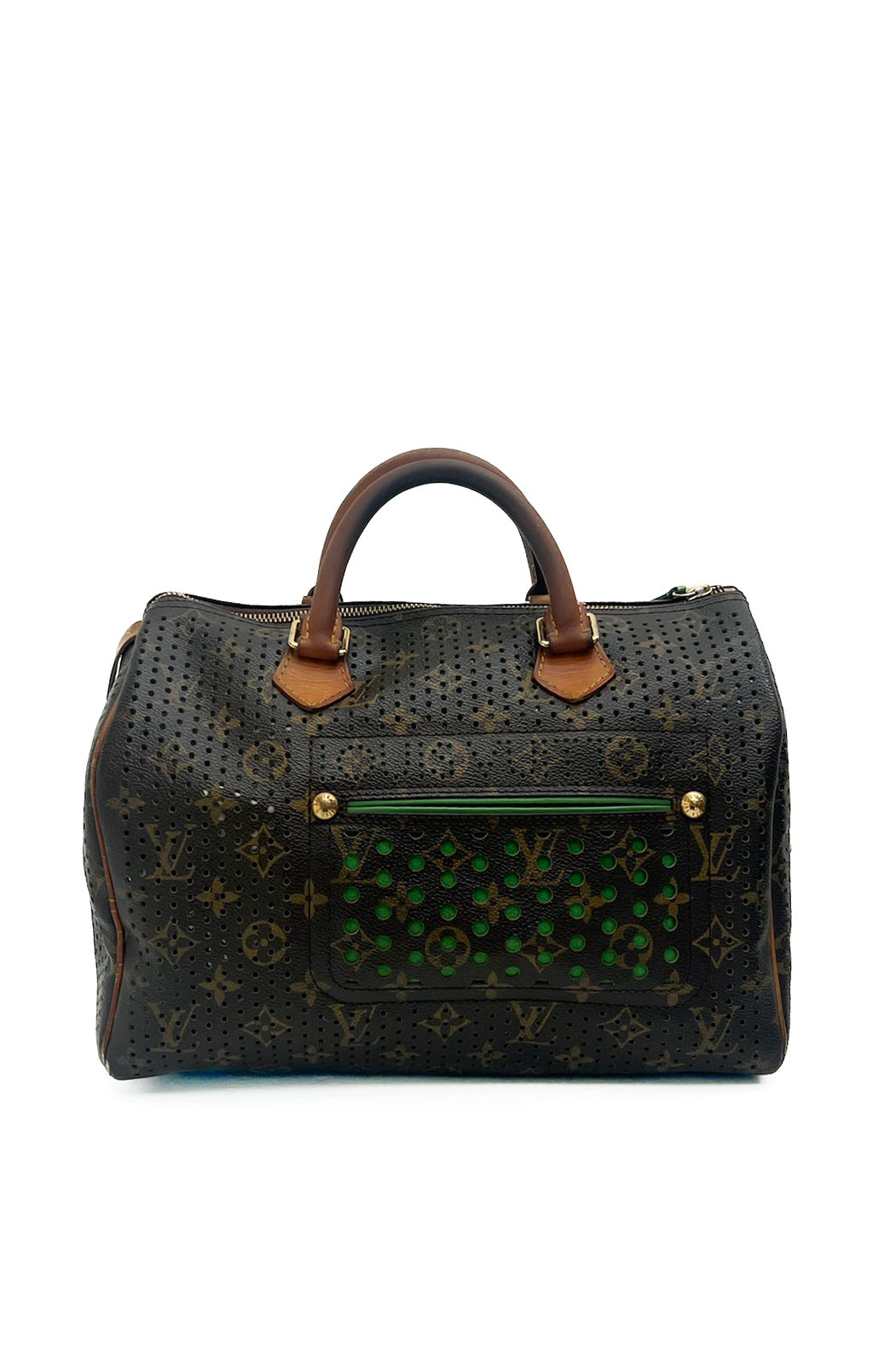 Vintage Perforated Canvas Monogram Speedy 30