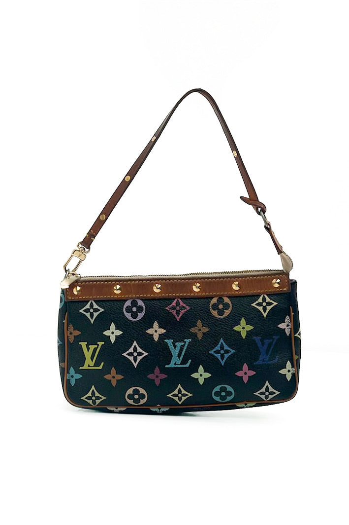 Vintage Louis Vuitton x Takashi Murakami Black Multicolour Pochette