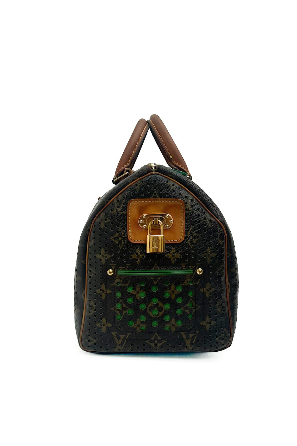 Vintage Perforated Canvas Monogram Speedy 30