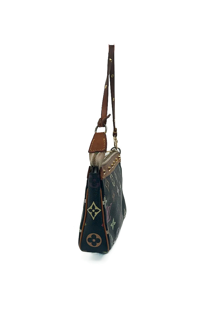Vintage Louis Vuitton x Takashi Murakami Black Multicolour Pochette