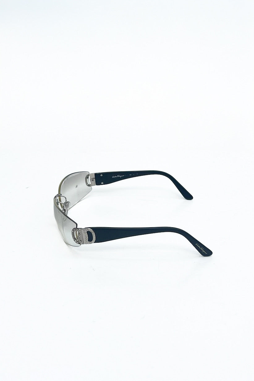 Vintage Transparent Strass Sunglasses