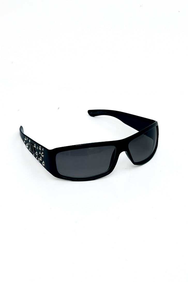 Vintage Black Crystal Arms Sunglasses