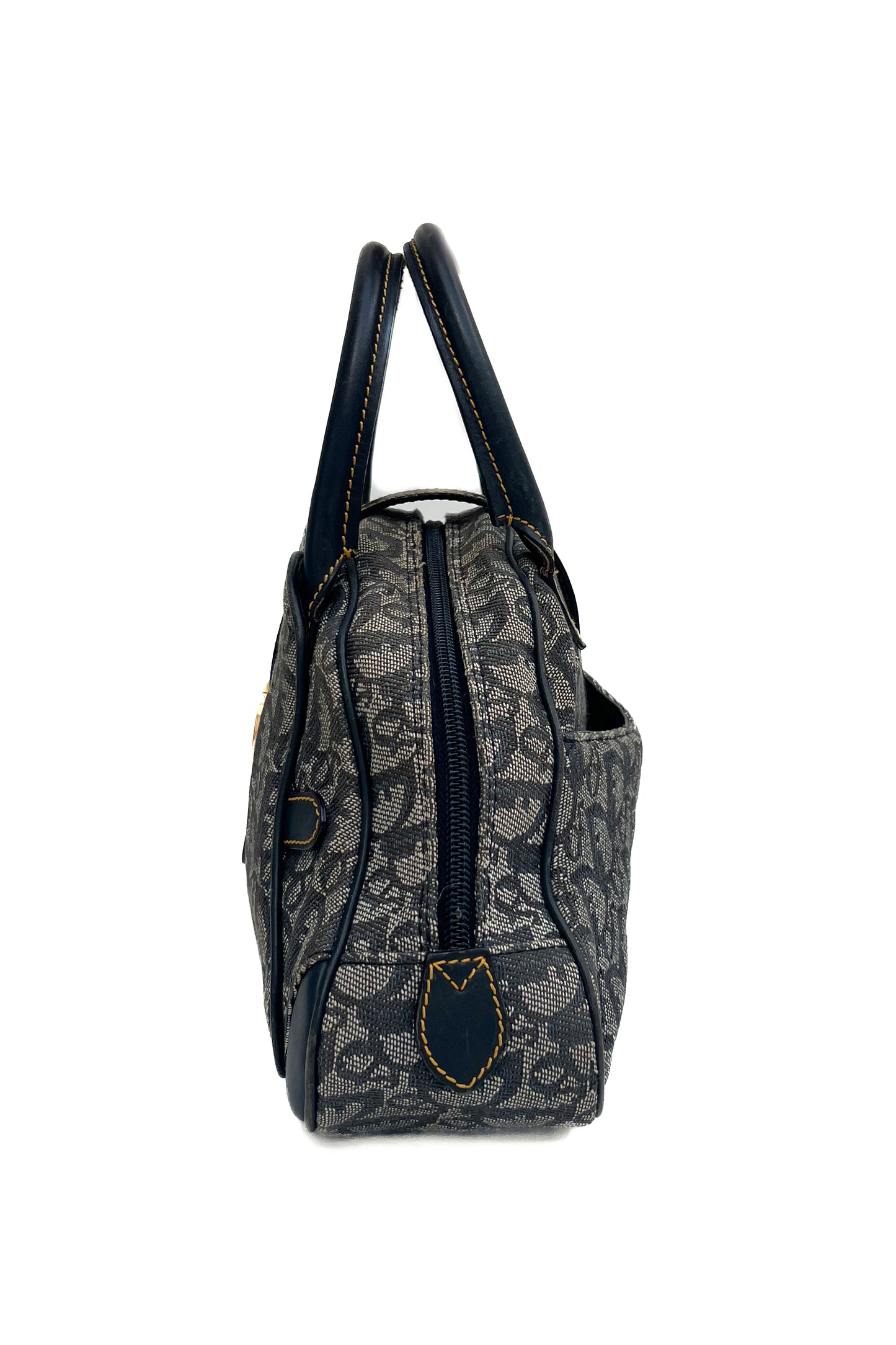 Vintage Navy Trotter Golden D Top Handle Bag
