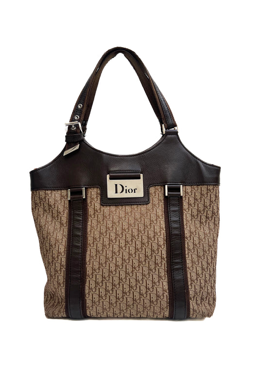 Vintage Chocolate Trotter & Silver Logo Tote