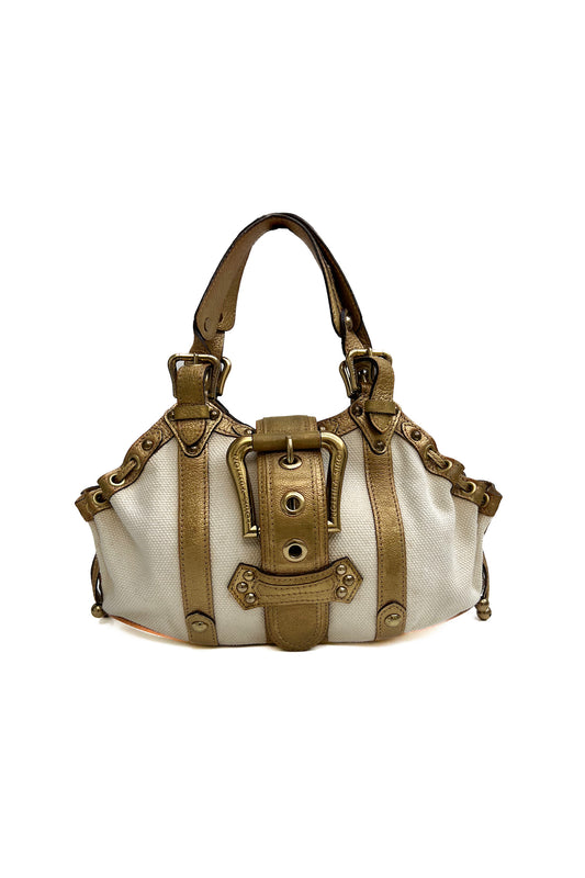 Vintage Cream & Gold Antigua Theda Pm Bag
