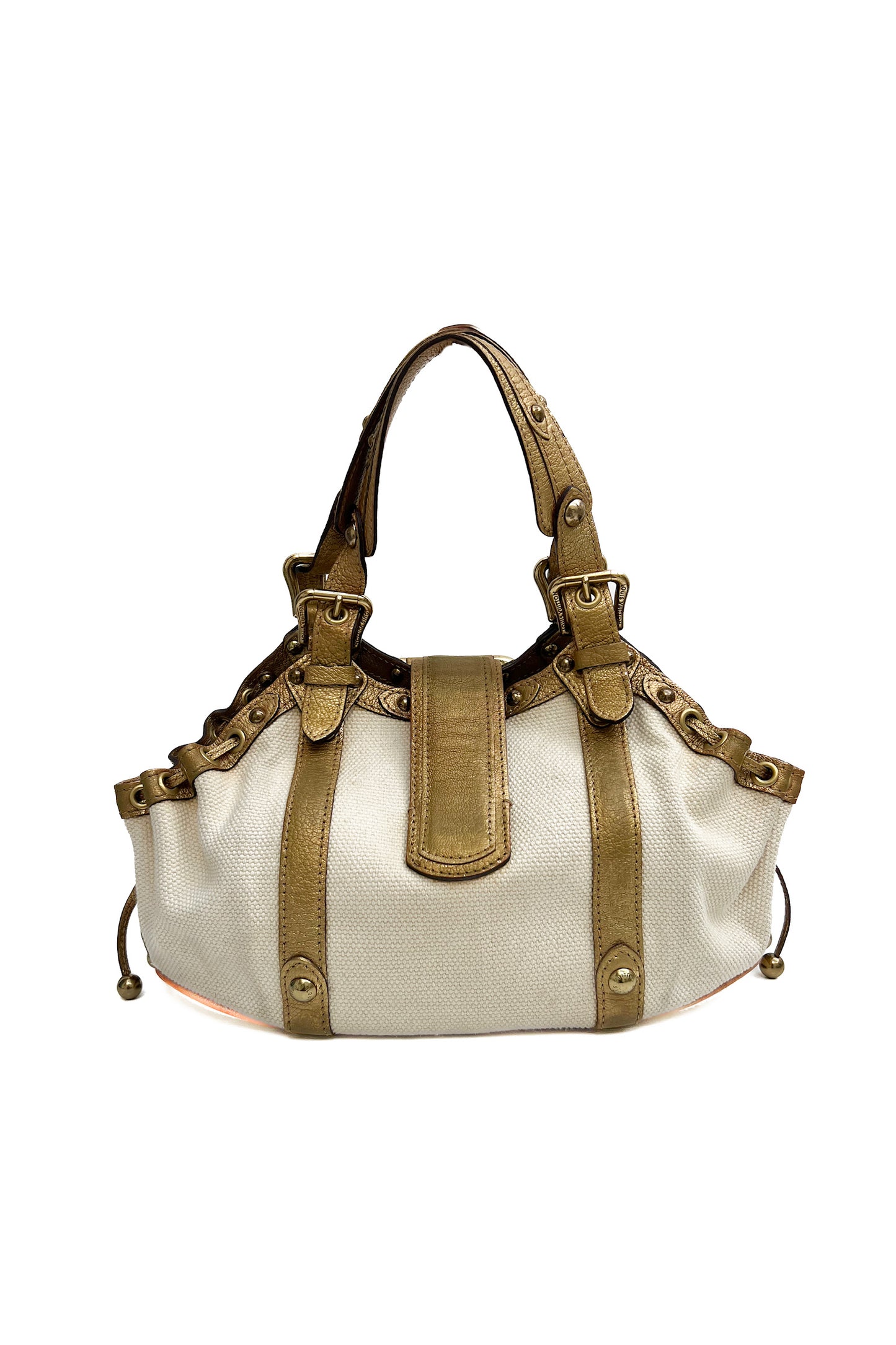 Vintage Cream & Gold Antigua Theda Pm Bag
