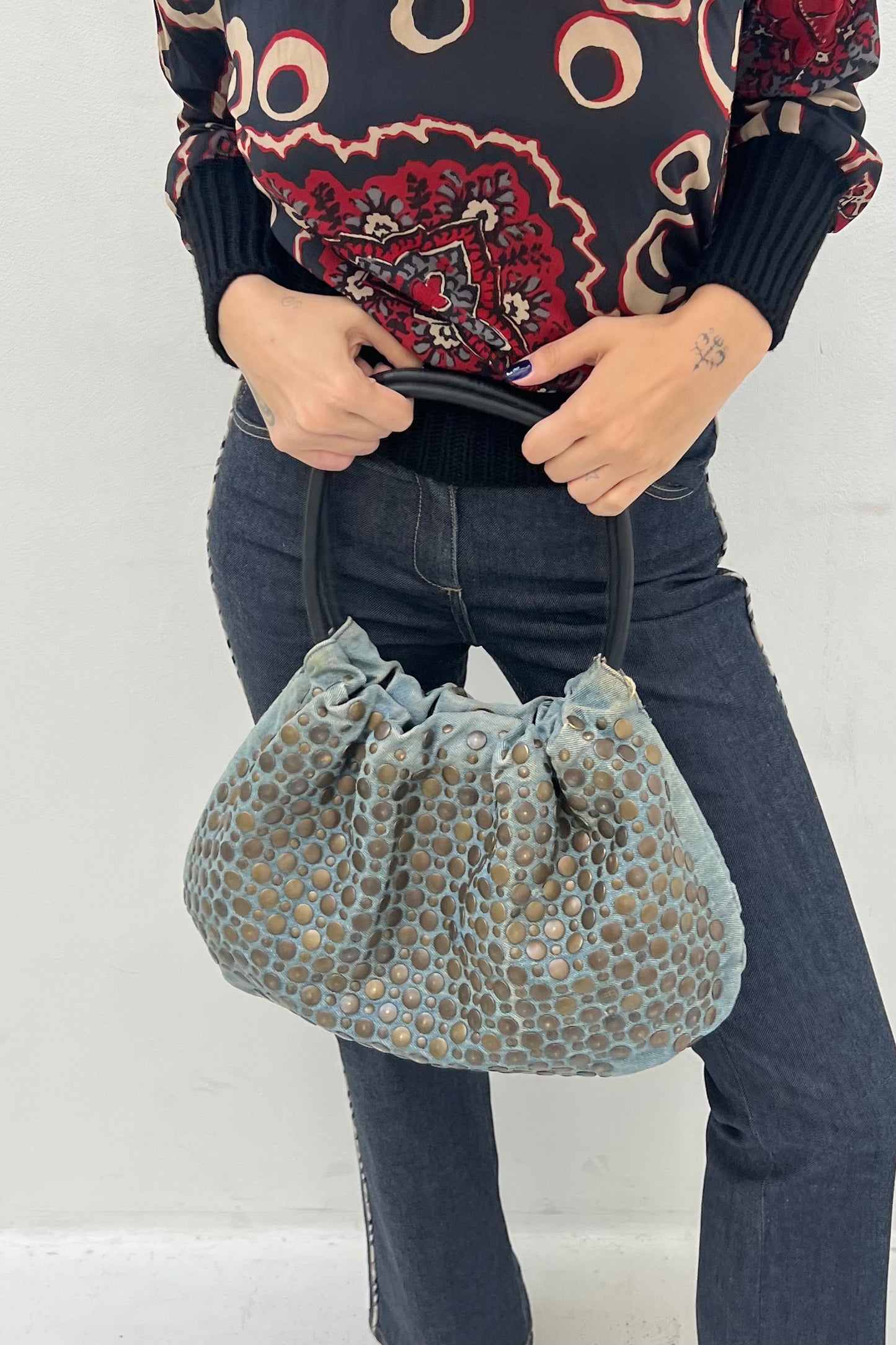 Vintage Denim Domino Bag