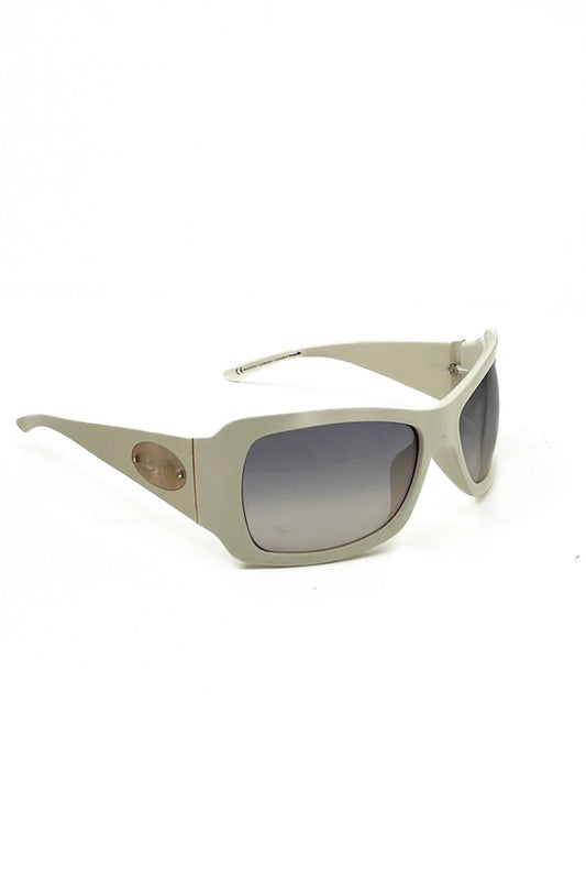 Vintage White Mother of Pearl Logo Sunglasses