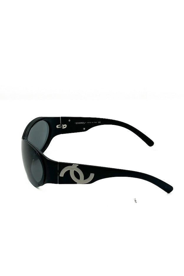 Vintage Black Silver CC Speedy Sunglasses