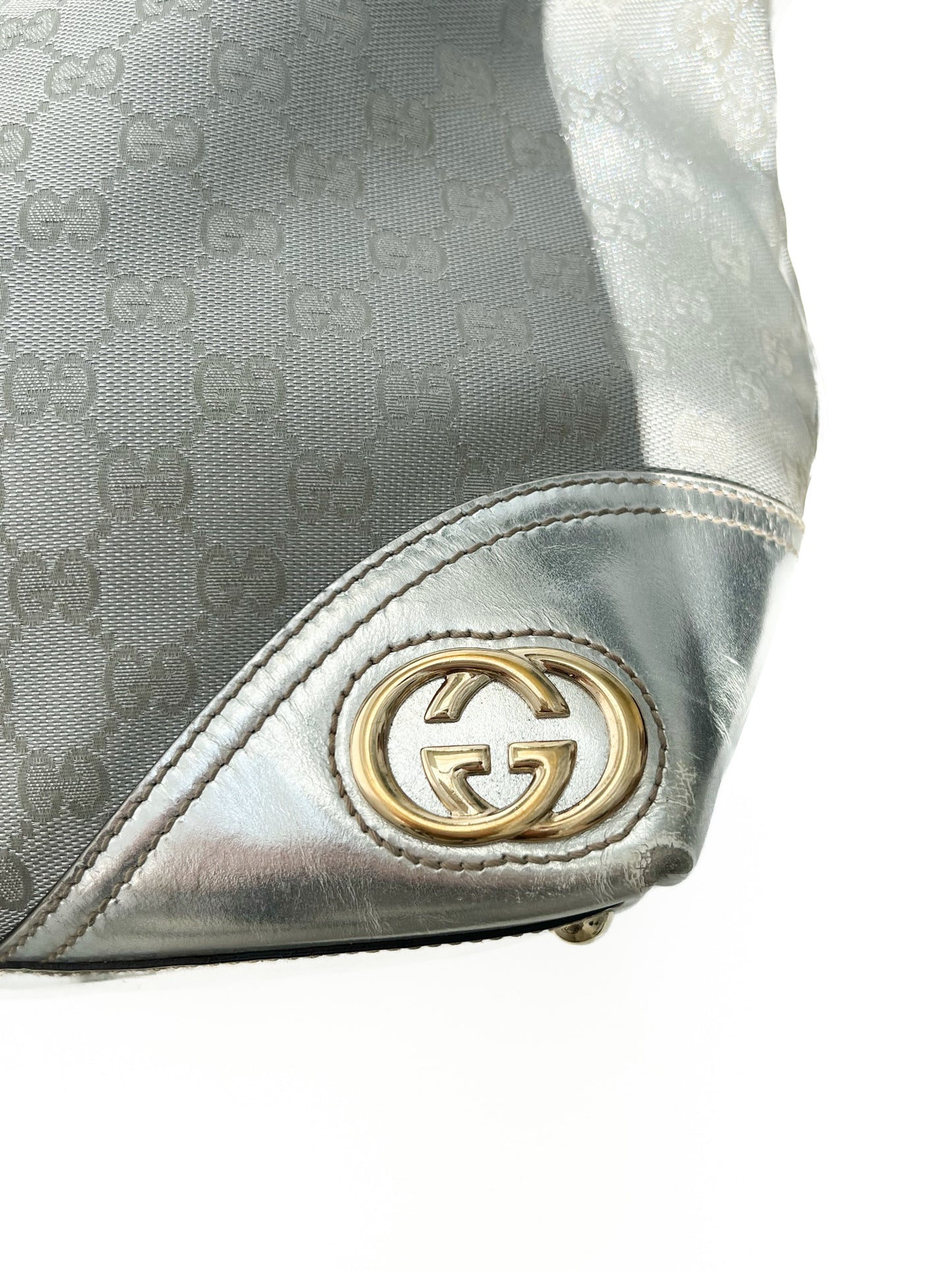 Vintage Silver Golden Logo Shopper