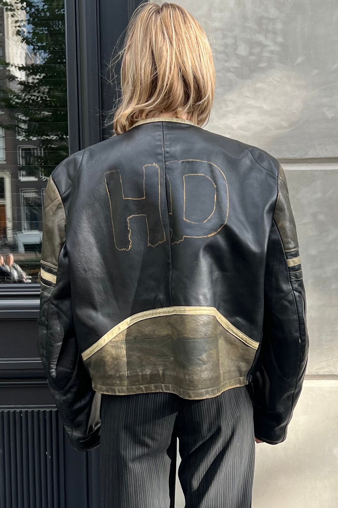 Vintage Redskins Black Trim Details Leather Motor Jacket