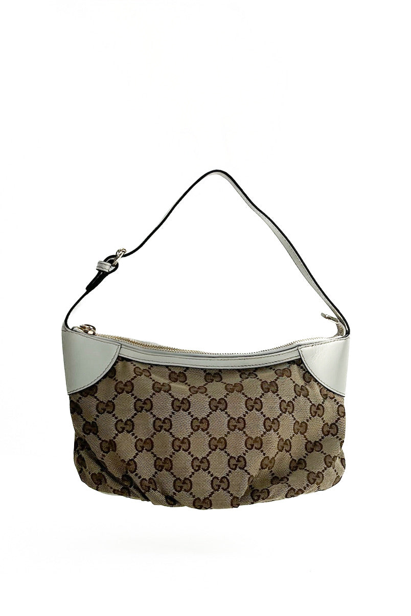 Vintage Cream Leather & Pleated Monogram Pochette