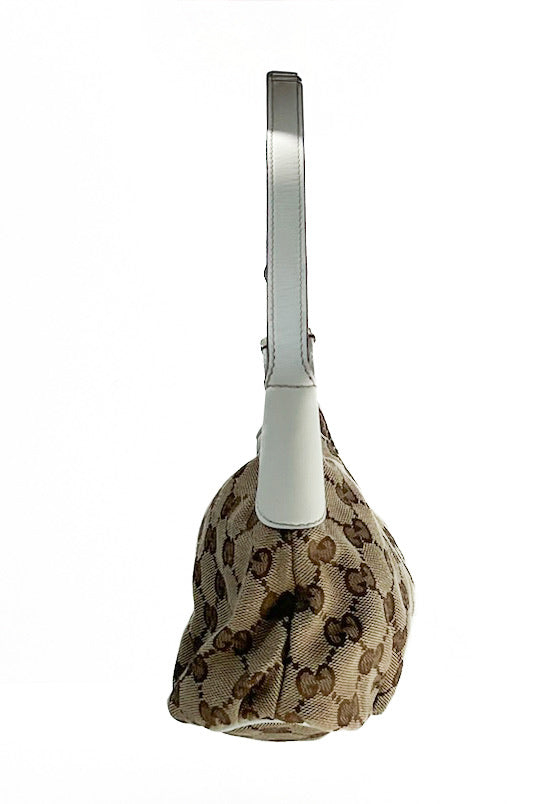 Vintage Cream Leather & Pleated Monogram Pochette