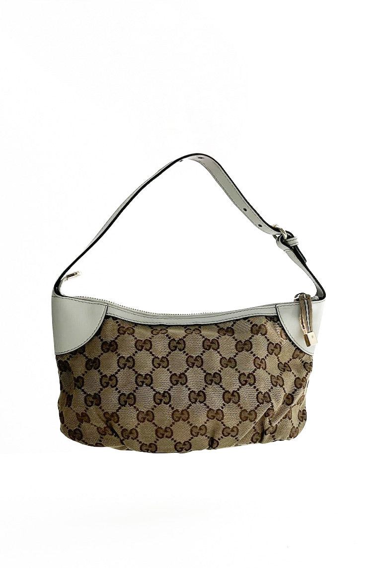 Vintage Cream Leather & Pleated Monogram Pochette
