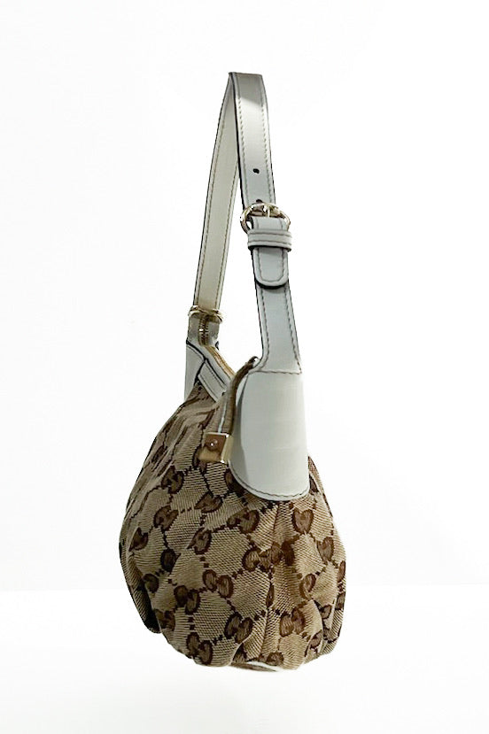 Vintage Cream Leather & Pleated Monogram Pochette