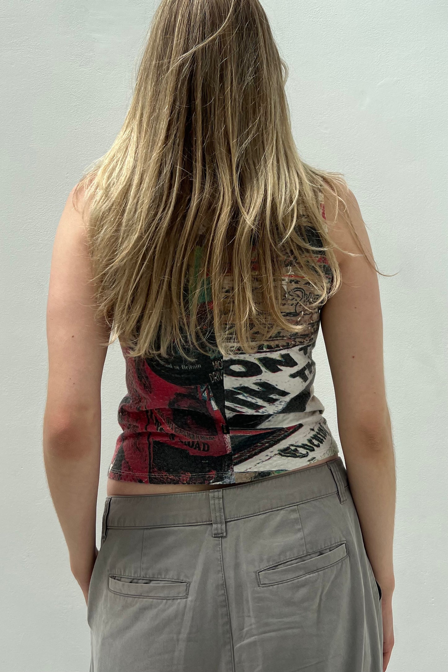Vintage Colourfull Newspaper Print Top