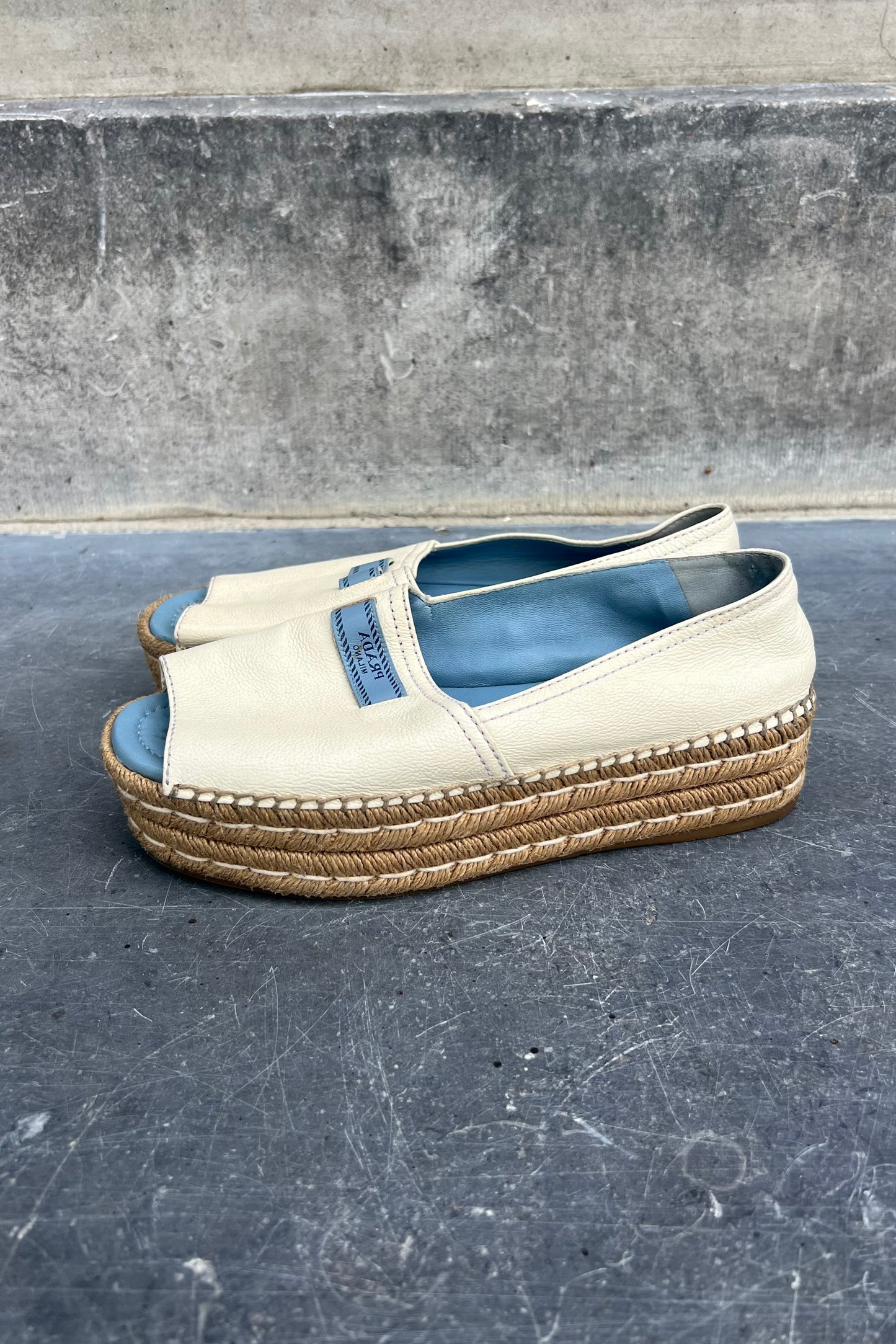 Vintage Leather Espadrilles 39