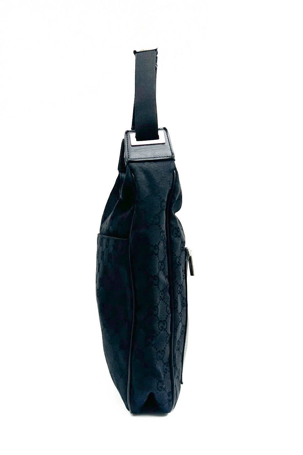 Vintage All Black Silver Hardware Shoulder Bag