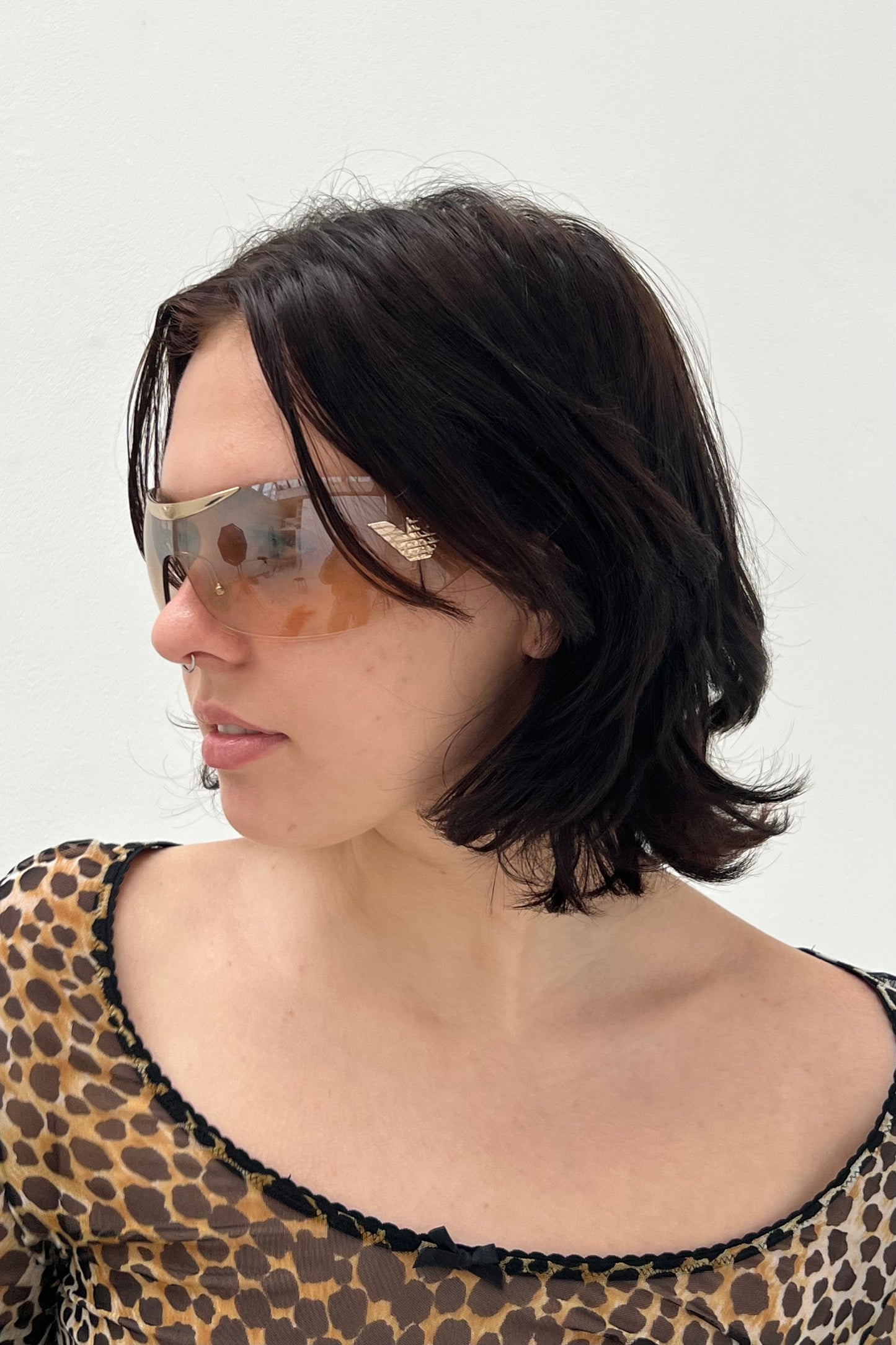 Vintage Golden Glow Mask Sunglasses-