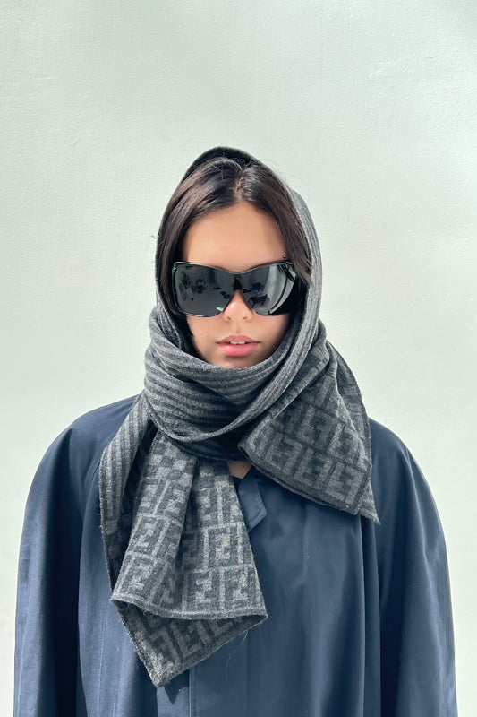 Vintage Grey Zucca Scarf